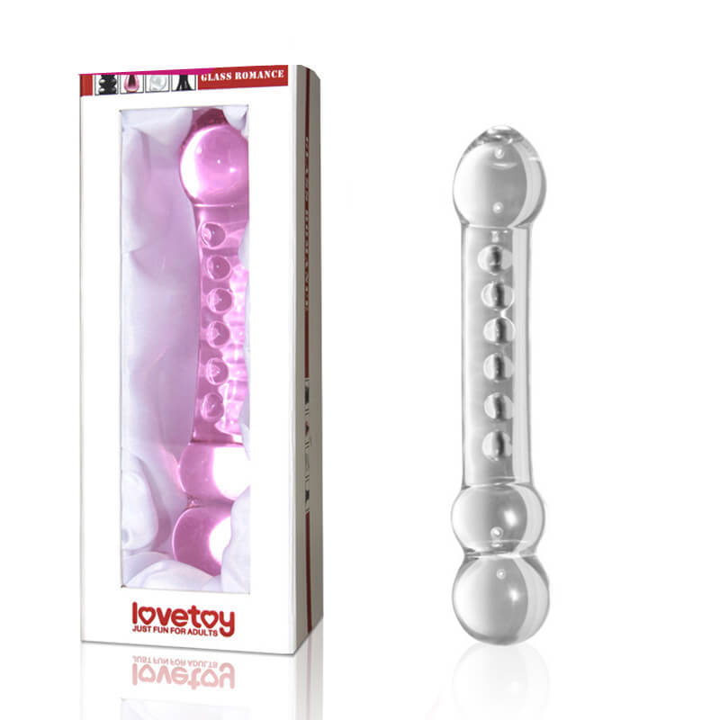 Lovetoy Glass Romance - Plug Anal em vidro com Nódulos e Curva - 18 x 3,5 cm | Cor: Transparente - 1