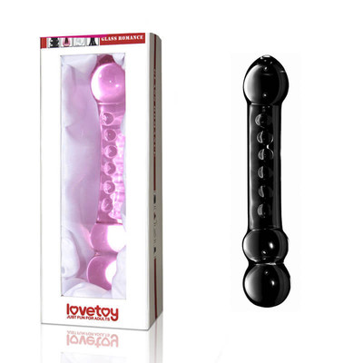 Foto 1 do produto Lovetoy Glass Romance - Plug Anal em vidro com Nódulos e Curva - 18 x 3,5 cm | Cor: Preto