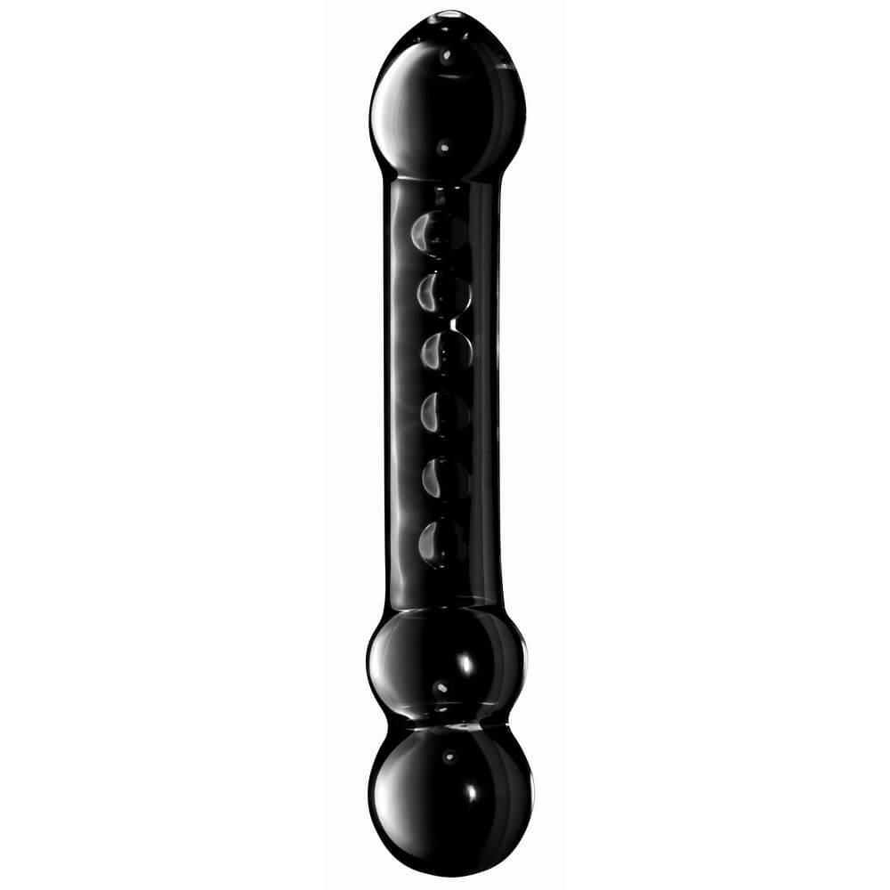 Lovetoy Glass Romance - Plug Anal em vidro com Nódulos e Curva - 18 x 3,5 cm | Cor: Preto - 2