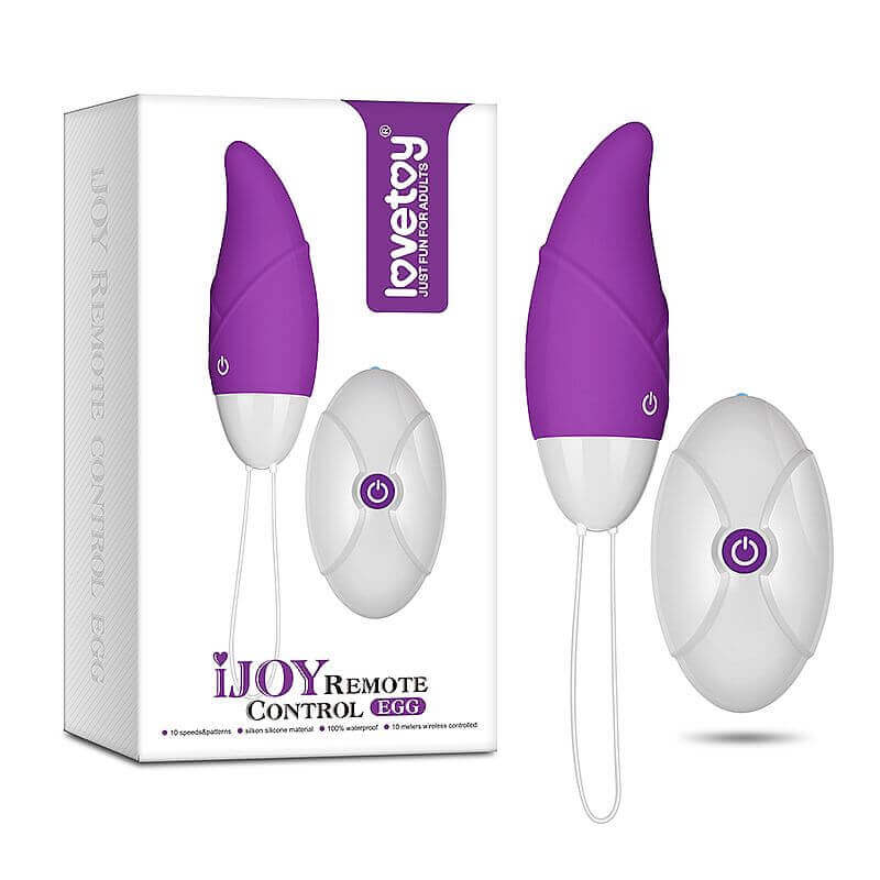 Lovetoy Ijoy Egg - Cápsula Vibratória com 10 Modos de Vibração e Controle Remoto sem Fio - 9,7 x 3,3 cm | Cor: Roxo - 1