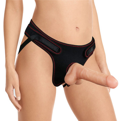 Foto 6 do produto Cinta Peniana em Poliéster com Prótese Peniana Realística com Ventosa, Escroto e Glande Definida - Lovetoy Ingen Strap on Set 7.5  | 15,5 x 4 cm | Disponível em 2 Cores