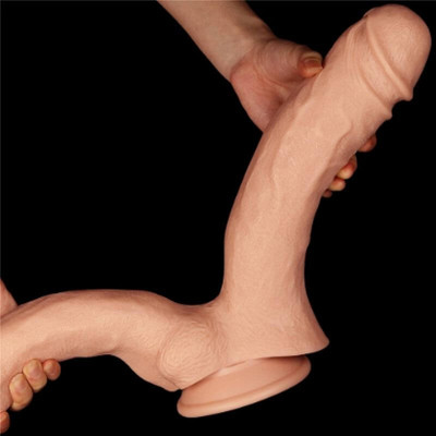 Foto 4 do produto Prótese Dupla em Forma de Pênis Realístico com Glande, Veias e Ventosa - Lovetoy Mega Double Dildo 12"