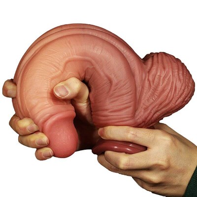 Foto 2 do produto Prótese Realística com Glande Definida, Escroto, Veias e Ventosa - Lovetoy Nature Cock 10" | 17,4 x 6,8 cm | Disponível em 2 Cores