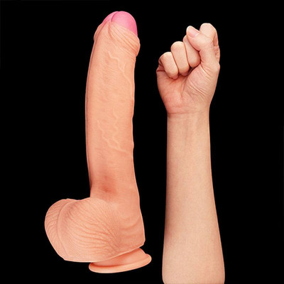 Foto 2 do produto Prótese Realística com Glande Definida, Escroto, Veias e Ventosa - Lovetoy Nature Cock 11" - 20 x 5,4 cm