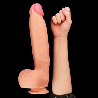 Foto 2 do produto Prótese Realística com Glande Definida, Escroto, Veias e Ventosa - Lovetoy Nature Cock 12" - 22,5 x 5,4 cm