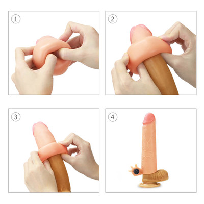 Foto 6 do produto Capa Peniana Extensora com Preenchimento na Ponta, Estimulador de Clítoris e Vibração Única e Potente - Lovetoy Nature Extender | 17,5 x 4,5 cm | Disponível em 2 Cores