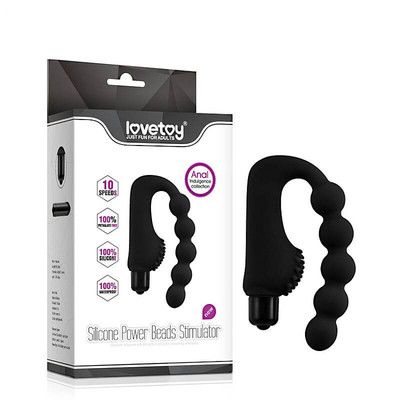 Lovetoy Power Beads Stimulator - Penetrador Anal e Estimulador de Períneo com 10 Modos de Vibração