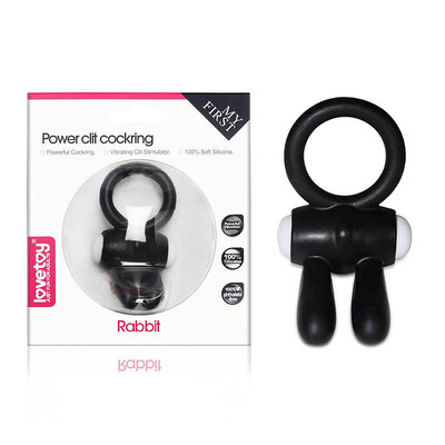 Foto 5 do produto Anel Peniano com Estimulador de Clitóris em Forma de Orelha de Coelho com Vibração Única e Potente - Lovetoy Power Clit Cocking Rabbit | Disponível em 2 cores