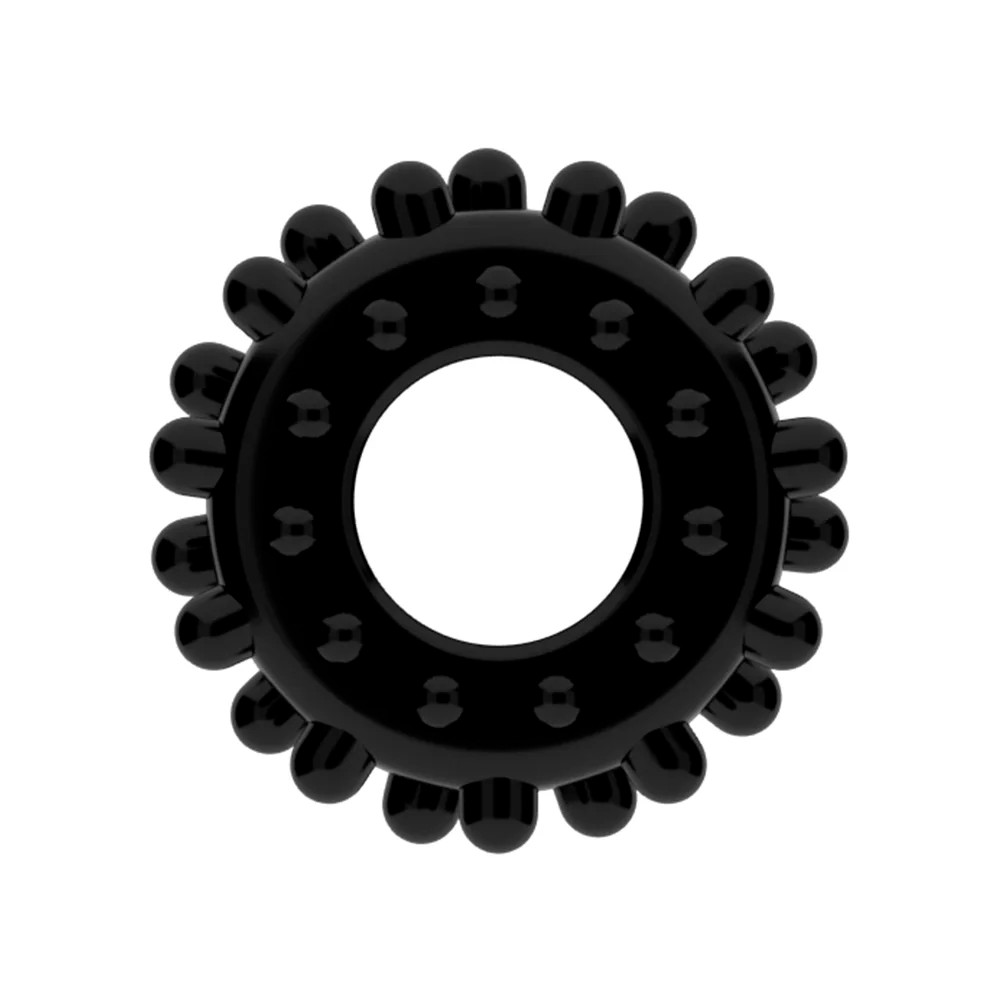 Anel Peniano em TPE com Esferas Massageadoras - Lovetoy Power Plus | Cor: Preto - 1