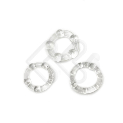 Lovetoy Power Plus Cock Ring Series - Kit com 3 Anéis Penianos em Borracha