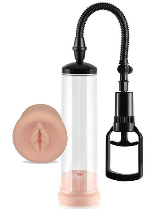 Lovetoy Power Pro Pump - Bomba Peniana Manual com Manopla e Anel com Forma de Vagina - 20 x 6,2 cm - 2