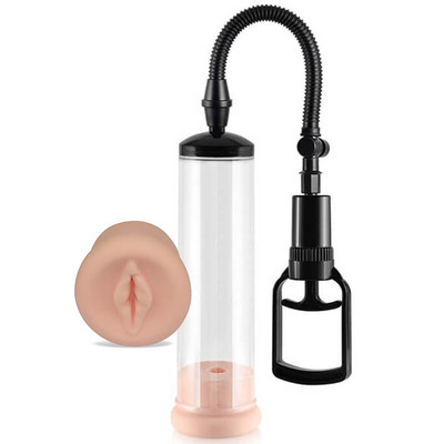 Foto 2 do produto Lovetoy Power Pro Pump - Bomba Peniana Manual com Manopla e Anel com Forma de Vagina - 20 x 6,2 cm