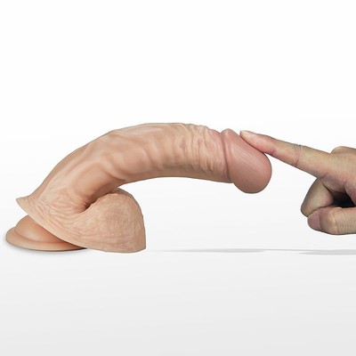 Foto 4 do produto Prótese Realística com Glande Definida, Veias Salientes, Escroto, Ventosa e 3 Velocidades - Lovetoy Real Extreme | 17 x 4,5 cm