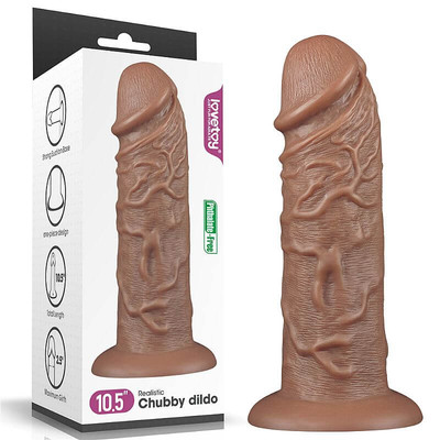 Prótese Realística com Glande Definida, Veias e Ventosa - Lovetoy Realistic Chubby Dildo - 22 x 6,5 cm
