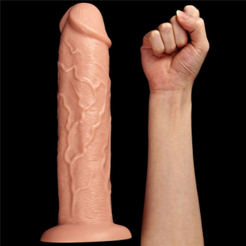 Prótese Realística com Glande Definida, Veias Salientes e Ventosa - Lovetoy Realistic Long Dildo | 25 x 6 cm - 2