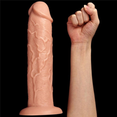 Foto 2 do produto Prótese Realística com Glande Definida, Veias Salientes e Ventosa - Lovetoy Realistic Long Dildo | 25 x 6 cm