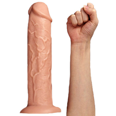 Foto 3 do produto Prótese Realística com Veias, Glande, Ventosa, 10 Modos de Vibração e Controle com Fio - Lovetoy Realistic Long Vibrating Dildo | 23,5 x 6 cm
