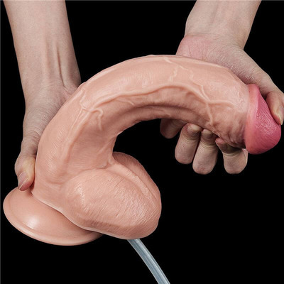 Foto 4 do produto Lovetoy Squirt Extreme 10" - Prótese Realística Ejaculadora com Pêra e Mangueira - 19 x 4,5 cm