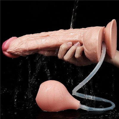 Foto 6 do produto Lovetoy Squirt Extreme 10" - Prótese Realística Ejaculadora com Pêra e Mangueira - 19 x 4,5 cm