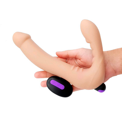 Strap On em Silicone com 10 Modos de Vibração, Cápsula Vibratória Recarregável e Controle Sem Fio - Lovetoy | 16 x 3,2 cm