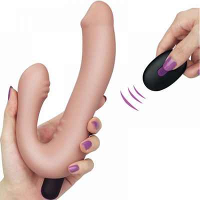 Foto 3 do produto Strap On em Silicone com 10 Modos de Vibração, Cápsula Vibratória Recarregável e Controle Sem Fio - Lovetoy | 16 x 3,2 cm