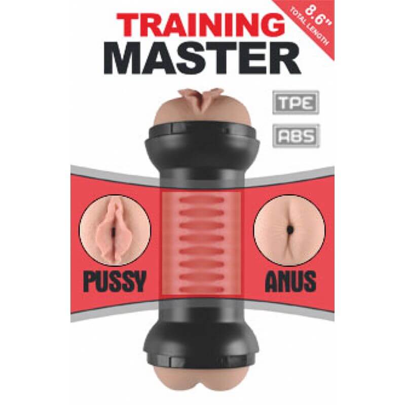 Masturbador com Vagina, Ânus e Formato de Halter - Lovetoy Training Master - 21 x 7,6 cm - 4