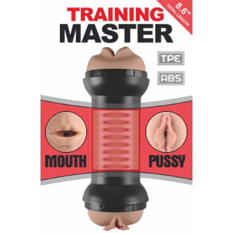 Masturbador com Vagina, Boca e Formato de Halter - Lovetoy Training Master | 21 x 7,6 cm - 4
