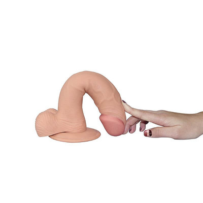 Foto 3 do produto Lovetoy Ultra Soft Dude 9" - Prótese Realística com Glande Definida, Veias Suaves, Escroto e Ventosa - 18,5 x 4,5 CM