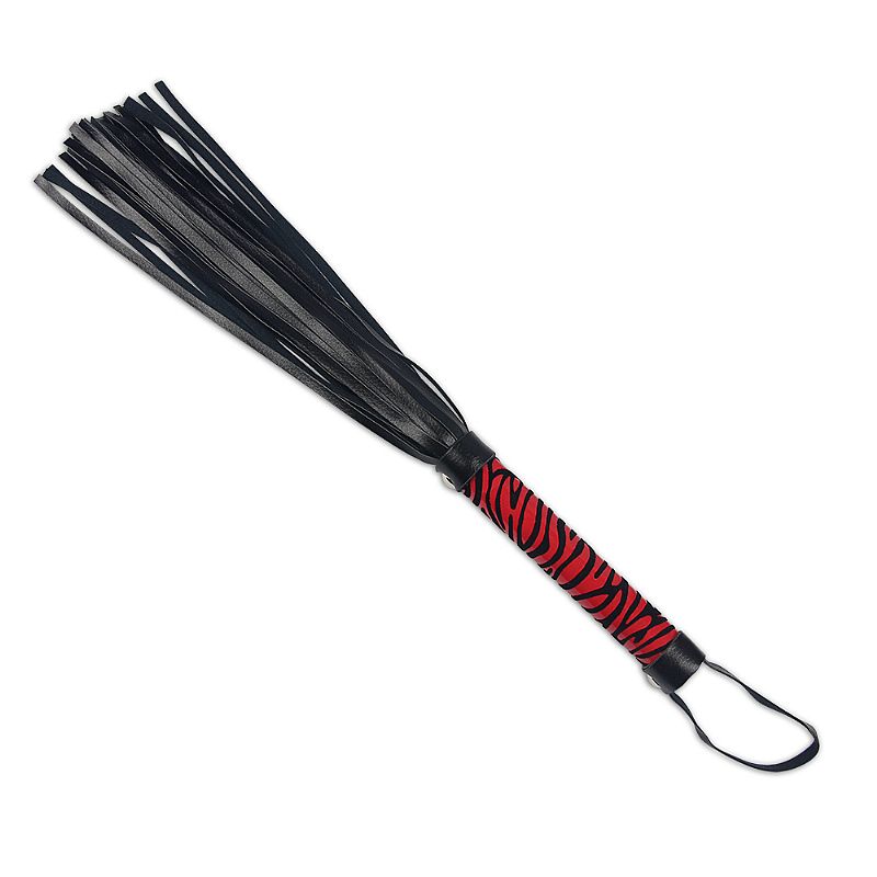 Lovetoy Whip Me Baby - Chicote com Tiras Diversas em Couro Sintético - 25 cm | Cor: Vermelho - 2