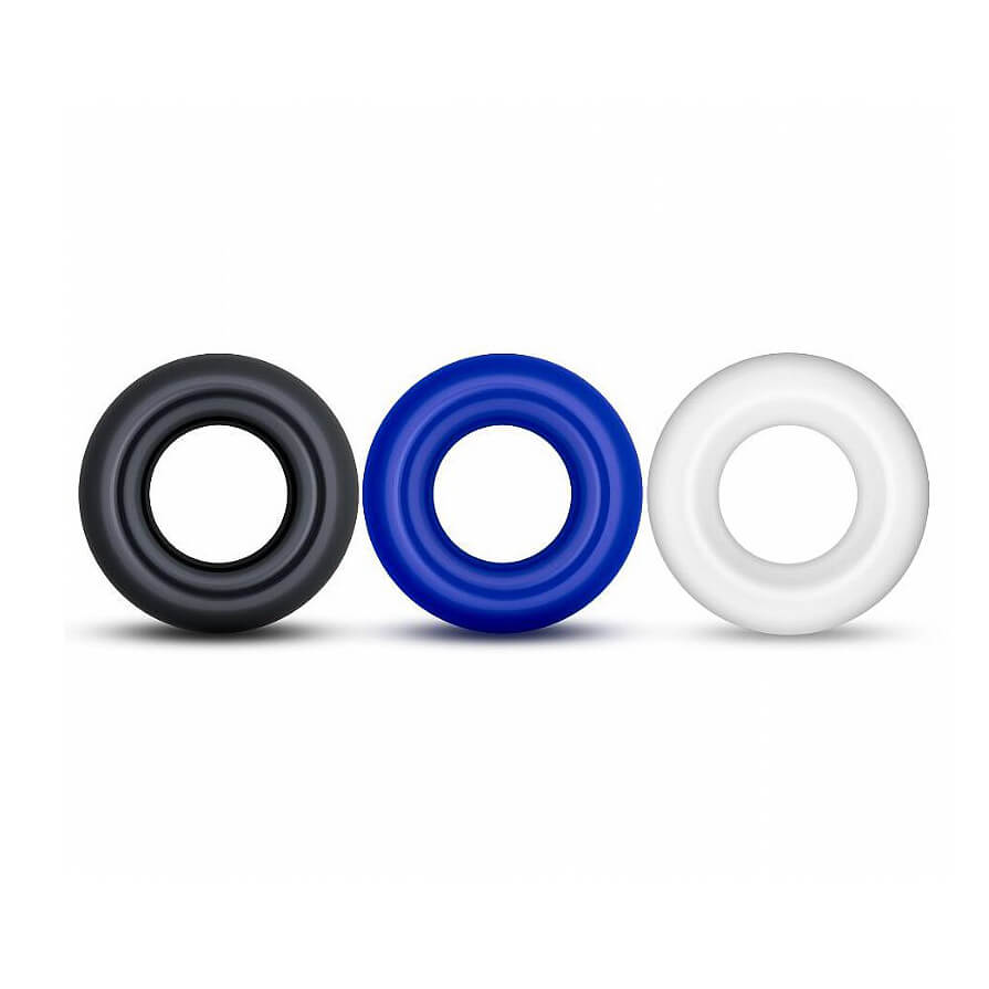 Lovetoy X-Basic - Kit com 3 Anéis Penianos de Borracha - 3