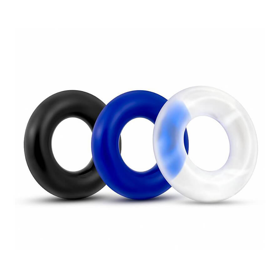 Lovetoy X-Basic - Kit com 3 Anéis Penianos de Borracha - 4