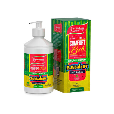 Lubrificante Corporal à Base de Água Beijável - Confort Lub Bubbalove | 500g | Disponível em 2 Sabores