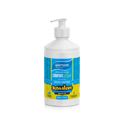 Lubrificante Corporal à Base de Água Beijável - Confort Lub Bubbalove | 500g | Disponível em 2 Sabores