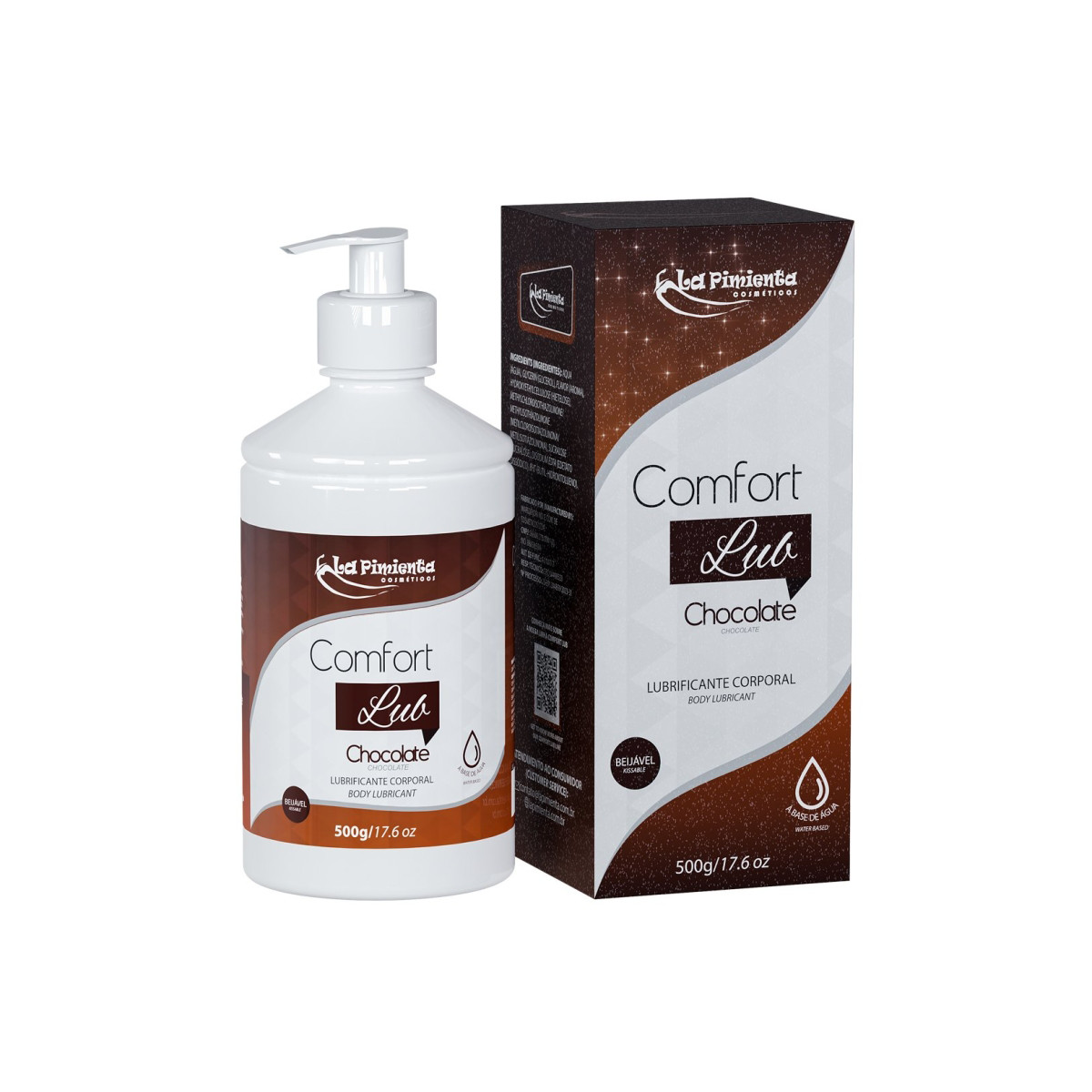 Lubrificante Corporal Beijável à Base D'Água - La Pimienta Comfort Lub | 500g | Disponível em 7 Sabores - 7
