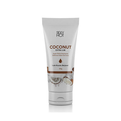 Foto 2 do produto Lubrificante Íntimo Beijável  à Base D'Água Extra Deslizante - Sex Hot Coconut Extra Lub | 60g