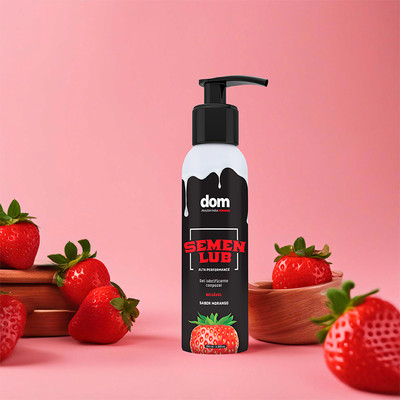 Lubrificante Íntimo Semelhante ao Sêmen À Base D'Água com Sabor de Morango - Dom Semen Lub | 100 ml