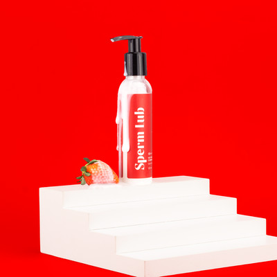 Lubrificante Íntimo Semelhante ao Sêmen À Base D'Água com Sabor de Morango - Exclusiva Cosméticos Sperm Lub | 100 ml