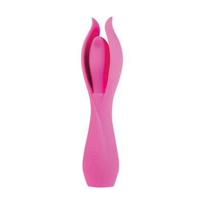 Foto 2 do produto Vibrador Estimulador de Clítoris e Períneo em Silicone com Forma de Pétalas, Penetrador e 10 Modos de Vibração - Lust by Jopen L6 - 20 x 4,8 cm