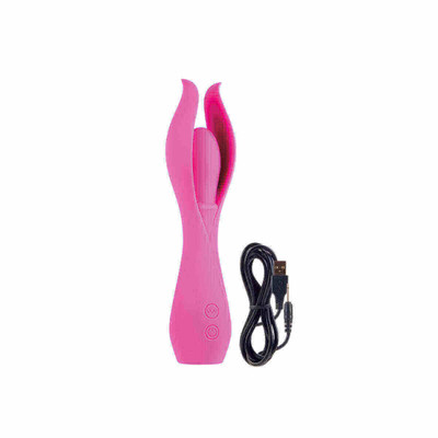 Foto 3 do produto Vibrador Estimulador de Clítoris e Períneo em Silicone com Forma de Pétalas, Penetrador e 10 Modos de Vibração - Lust by Jopen L6 - 20 x 4,8 cm