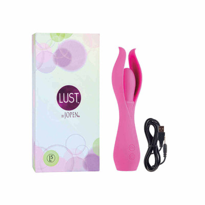 Foto 1 do produto Vibrador Estimulador de Clítoris e Períneo em Silicone com Forma de Pétalas, Penetrador e 10 Modos de Vibração - Lust by Jopen L6 - 20 x 4,8 cm