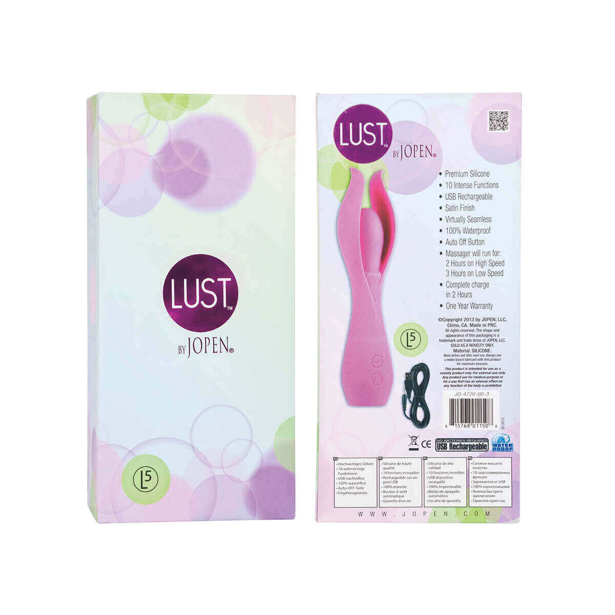 Vibrador Estimulador de Clítoris e Períneo em Silicone com Forma de Pétalas, Penetrador e 10 Modos de Vibração - Lust by Jopen L6 - 20 x 4,8 cm - 4