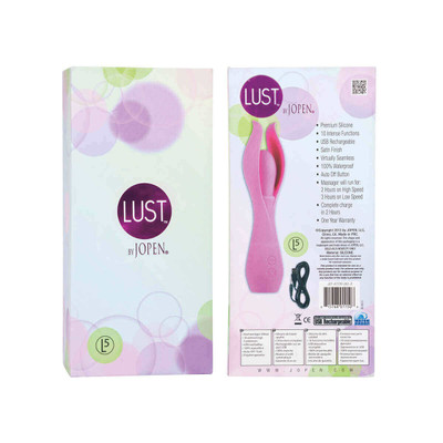 Foto 4 do produto Vibrador Estimulador de Clítoris e Períneo em Silicone com Forma de Pétalas, Penetrador e 10 Modos de Vibração - Lust by Jopen L6 - 20 x 4,8 cm
