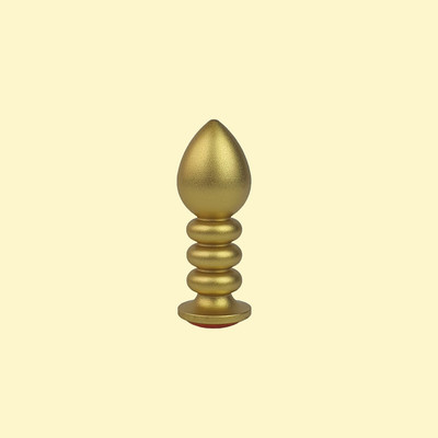 Foto 2 do produto Plug Anal "P" no Formato Escalonado, Dourado e Fosco com Detalhe de Joia - Lust Metal Anal Screw | 7,7 x 2,8 cm | Disponível em 10 Cores