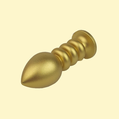 Foto 3 do produto Plug Anal "P" no Formato Escalonado, Dourado e Fosco com Detalhe de Joia - Lust Metal Anal Screw | 7,7 x 2,8 cm | Disponível em 10 Cores