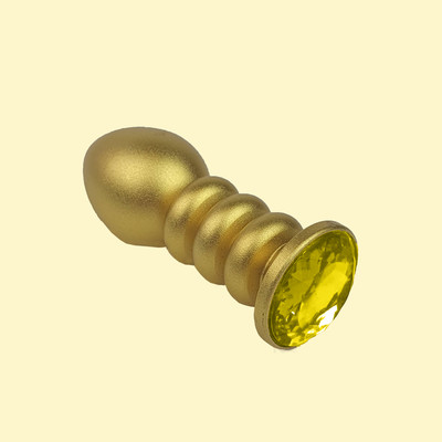 Foto 4 do produto Plug Anal "P" no Formato Escalonado, Dourado e Fosco com Detalhe de Joia - Lust Metal Anal Screw | 7,7 x 2,8 cm | Disponível em 10 Cores
