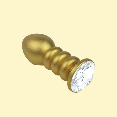Foto 6 do produto Plug Anal "P" no Formato Escalonado, Dourado e Fosco com Detalhe de Joia - Lust Metal Anal Screw | 7,7 x 2,8 cm | Disponível em 10 Cores