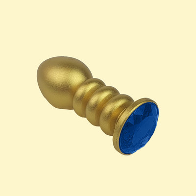 Foto 7 do produto Plug Anal "P" no Formato Escalonado, Dourado e Fosco com Detalhe de Joia - Lust Metal Anal Screw | 7,7 x 2,8 cm | Disponível em 10 Cores