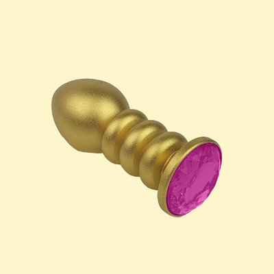 Foto 8 do produto Plug Anal "P" no Formato Escalonado, Dourado e Fosco com Detalhe de Joia - Lust Metal Anal Screw | 7,7 x 2,8 cm | Disponível em 10 Cores