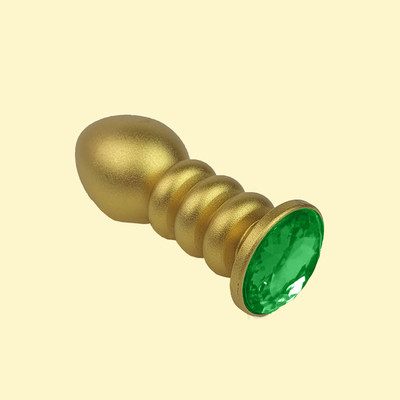 Foto 10 do produto Plug Anal "P" no Formato Escalonado, Dourado e Fosco com Detalhe de Joia - Lust Metal Anal Screw | 7,7 x 2,8 cm | Disponível em 10 Cores