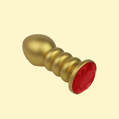Foto 13 do produto Plug Anal "P" no Formato Escalonado, Dourado e Fosco com Detalhe de Joia - Lust Metal Anal Screw | 7,7 x 2,8 cm | Disponível em 10 Cores